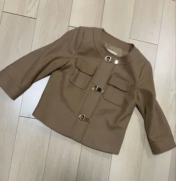 마이클코어스 노카라 코트 7부 소매 S 사이즈 브라운 베이지