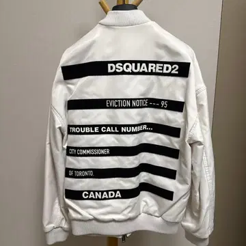 DSQUARED2 MA-1 봄버 로고 자켓 스티커 로고 화이트