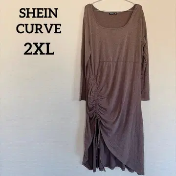 SHEIN CURVE [ 2XL ] 브라운 롱 원피스