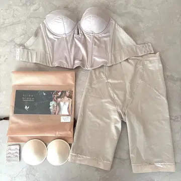 브라이덜 블루 숏 뷔스티에 롱 거들 패드 세트