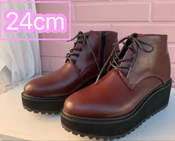 [ 미사용품 ] by 키다리 아저씨 레이스업 부츠 브라운 24cm