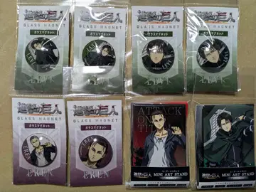 진격의 거인 유리 마그넷 미니 아트 스탠드 묶음 판매 엘렌 리바이