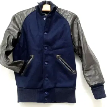 새상품급 SKOOKUM 스쿠컴 소매 가죽 멜톤 울 아워드 자켓