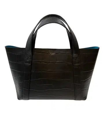 새상품급 PELLE MORBIDA 미니 토트백 악어 엠보싱 가죽 블랙