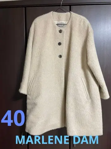 크림색 노카라 코트 사이즈 40