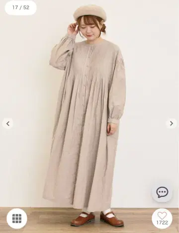 새상품 면린넨 핀턱 원피스 베이지 사만사 모스모스