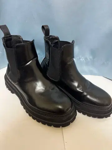 cecilio 블랙 통굽 사이드 고어 부츠