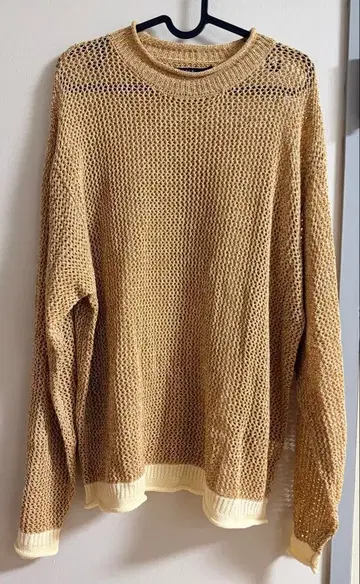 CPCM 메쉬 편직 니트 스웨터 L 베이지