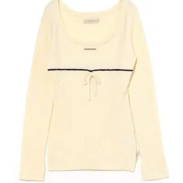 andmary Sugar 니트 케이블 탑 아이보리