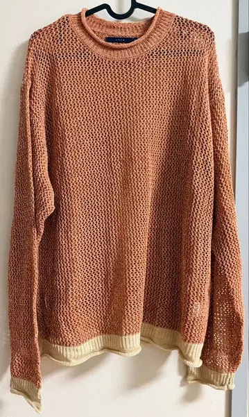 CPCM 오렌지 메쉬 편직 스웨터 L