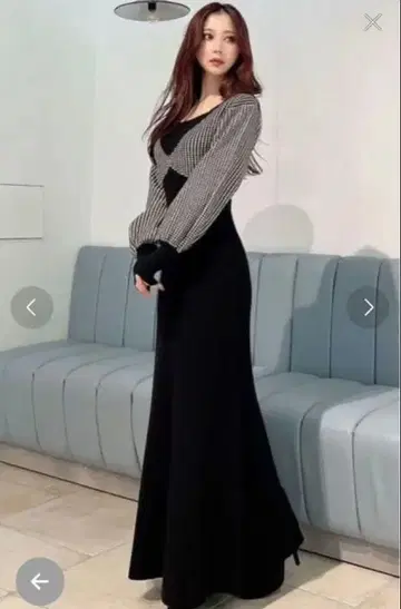 RESEXXY 하운드 투스 니트 원피스