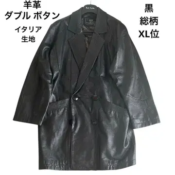 레어 빈티지 양가죽 더블 가죽 자켓 블랙 XL 사이즈 올 패턴 페이즐리