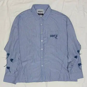 GIDEAL 긴팔 스트라이프 셔츠 블루