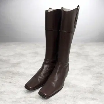 새상품급 ing 다크 브라운 여성용 가죽 롱 부츠 23cm