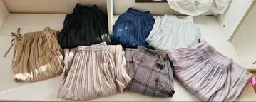 EMMAJAMES 롱 스커트 플리츠 팬츠 7점 묶음 판매