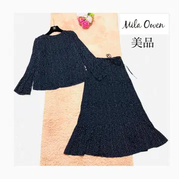 미라 오웬 네이비 도트 무늬 셋업 0