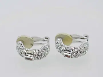 스와로브스키 SWAROVSKI 크리스탈 파베 귀찌 실버 계열