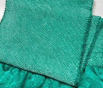 w-044 순수 실크 오비 장식 천 총조임 후리소데 성인식 터콰이즈 그린