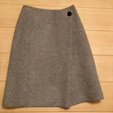 그레이 타이트 스커트 울 캐시미어 혼방