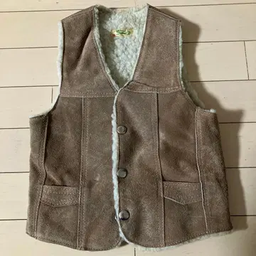 12.12 키즈 가죽 베스트 베이지 사이즈 표기 없음