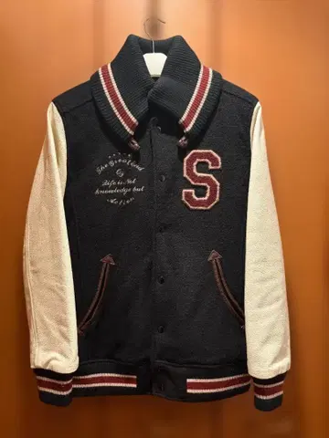 Shapel 바시티 자켓 블랙/아이보리 L 사이즈