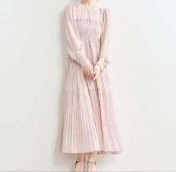 COCODEAL 개더 드로스트 티어드 원피스