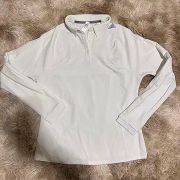 adidas 여성용 속기모 피케 셔츠 화이트 긴팔