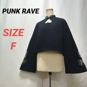 PUNK RAVE 티셔츠 숏 맨투맨 속기모 플레어 슬리브 자수