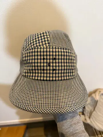 체크 무늬 캡 네이비/베이지