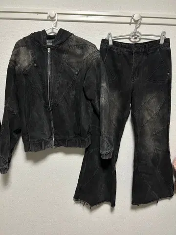 한국 남성용 데님 셋업 데님 자켓 플레어 데님