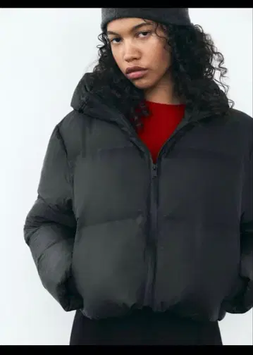 ZARA 방수 퍼프 아노락 XS 블랙
