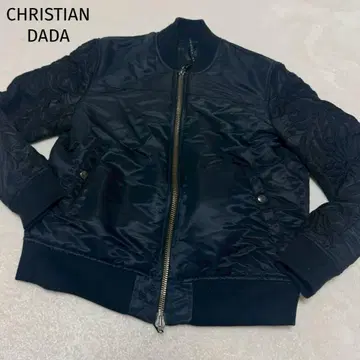 CHRISTIAN DADA 암 자수 봄버 자켓 MA-1 블루종 블랙