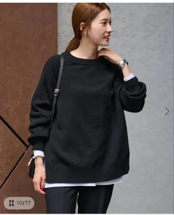 FRAMeWORK 래글런 슬리브 와이드 풀오버 블랙