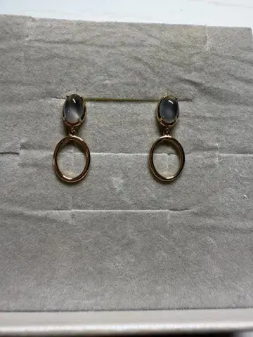 츠츠미 K10 오벌 스톤 귀걸이