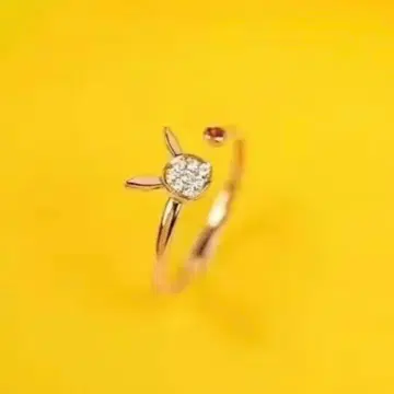 피카츄 페이스 반지 핑크 골드 포켓몬 반지