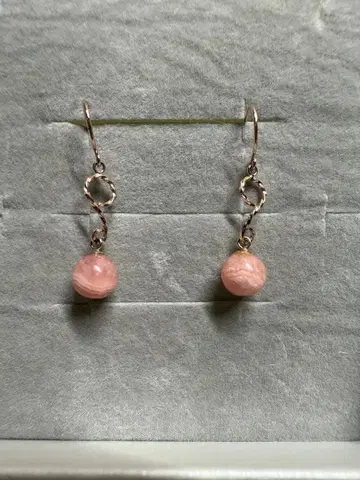 k10 핑크 잉카 로즈 링 귀걸이