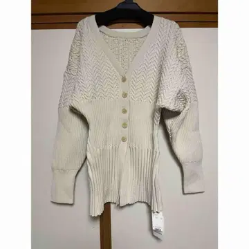 SNIDEL Sustainable 허리 마크 케이블 가디건