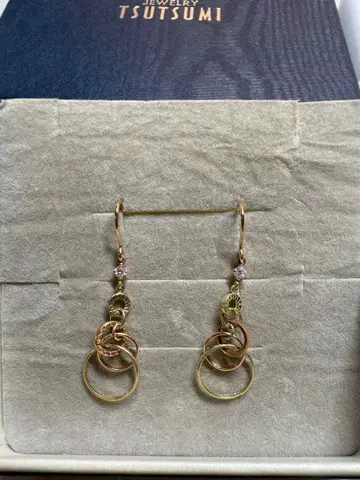 K10 골드 핑크 골드 후프 귀걸이