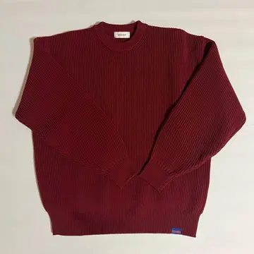 MONO-MART 버건디 크루넥 스웨터 두꺼운