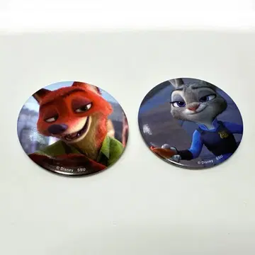 happy복권 J상 주토피아 닉 주디 캔뱃지 2개 세트