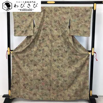 코몬 염색 꽃 무늬 짚색 크레이프 원단 톨 사이즈 K-5588