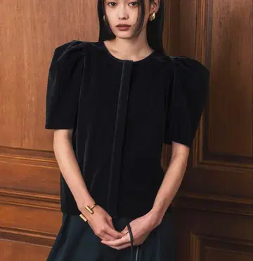 ELFRANK 2WAY 페플럼 슬리브 상의 블랙 FREE 사이즈