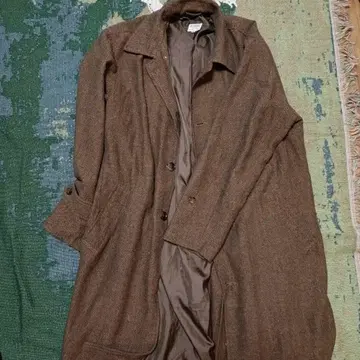 빈티지 롱 코트 헤링본