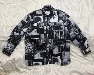 흑백 사진 프린트 나일론 자켓