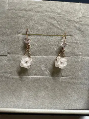 K10 투명 플라워 디자인 귀걸이