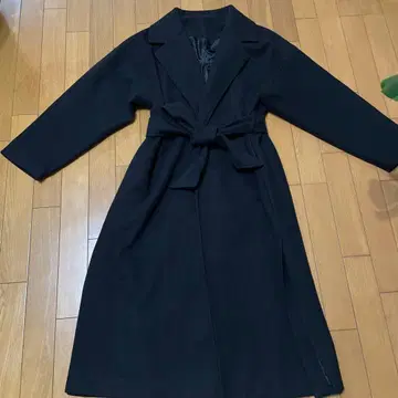 블랙 벨트 포함 롱 코트