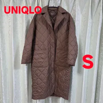 유니클로C 퍼프 테크 오버 사이즈 코트 사이즈S 브라운