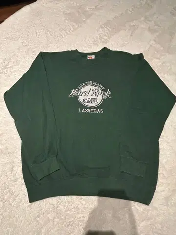 하드 록 카페 자수 USA제 L/XL 상당 그린 라스베이거스