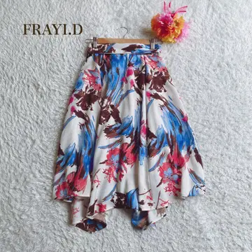 프레이 아이디 [ S ] 플레어 스커트 비대칭 스프레드 패턴