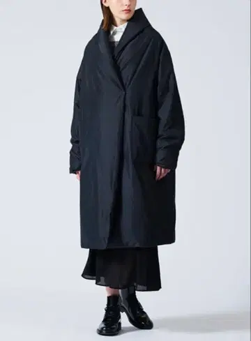 택 포함 새상품 미즈이로 인드 드레이프 롱 라이트 다운 코트